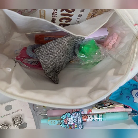 Stuffed With Goodies Primark White Quilted Cushion Cover with Pink Rose Print - Picture 5 of 7